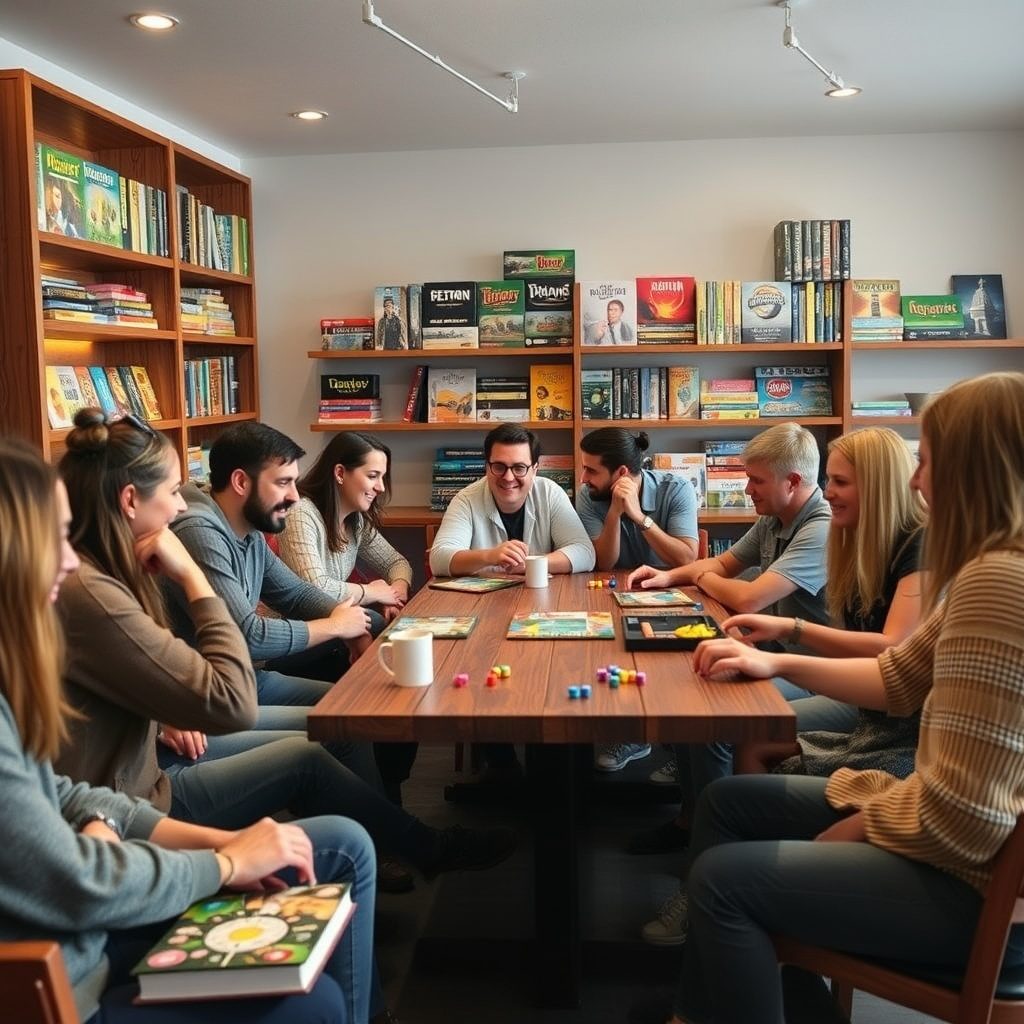 Pelaajia nauttimassa lautapeleistä Board Cafessa